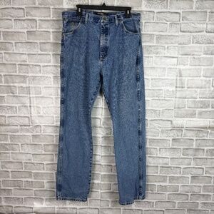Wrangler George Strait Western Light Wash Blue Denim Boot Cut Jeans Mens 36 x 34
